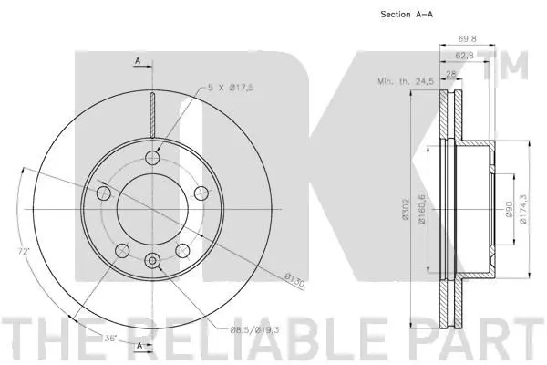 Handler.Part Brake disc NK 313976 3