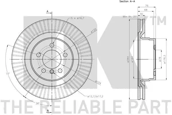 Handler.Part Brake disc NK 314045 3