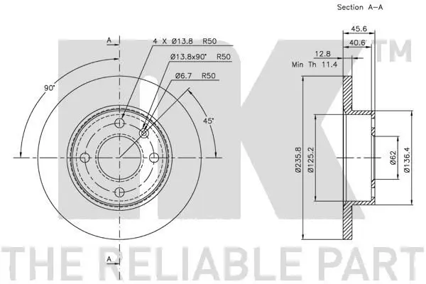 Handler.Part Brake disc NK 314305 3