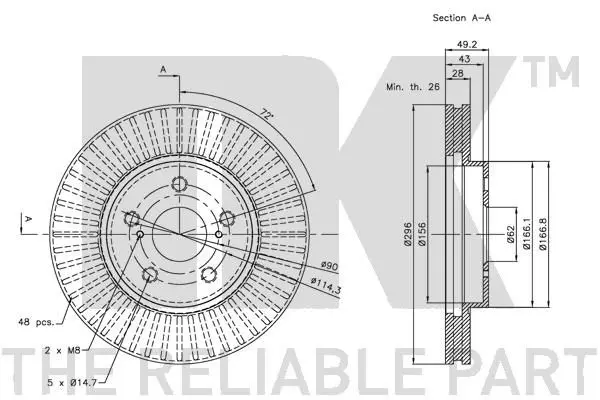 Handler.Part Brake disc NK 314592 3