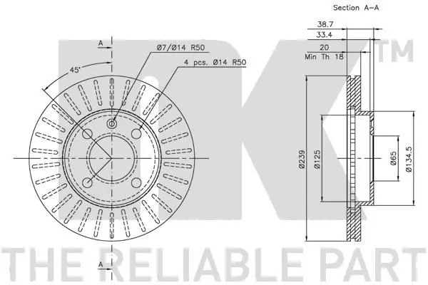 Handler.Part Brake disc NK 314724 3