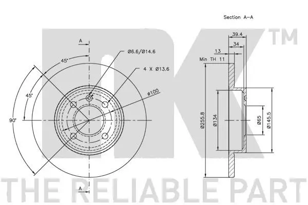 Handler.Part Brake disc NK 314728 3