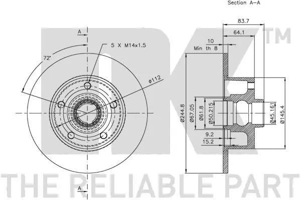 Handler.Part Brake disc NK 314757 3