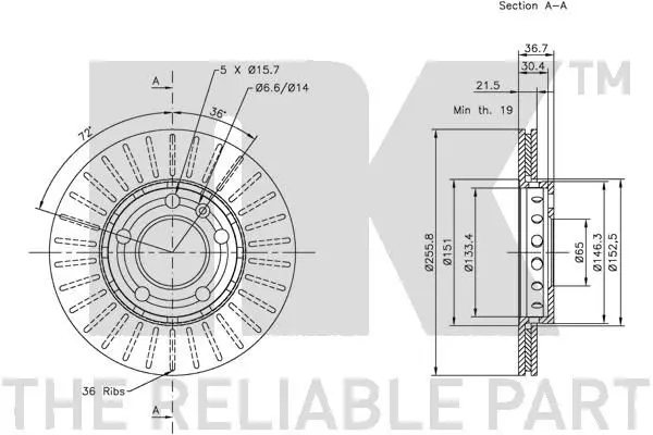 Handler.Part Brake disc NK 314758 3