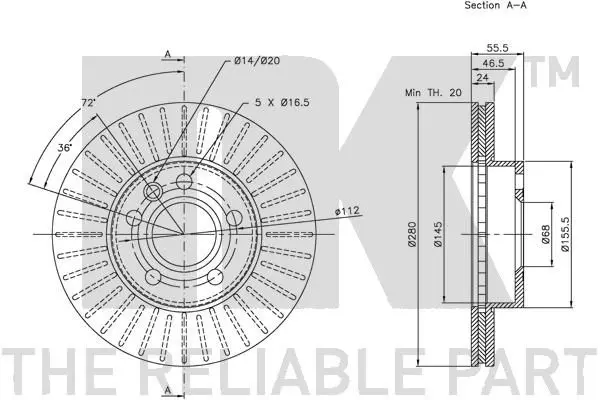 Handler.Part Brake disc NK 314768 3