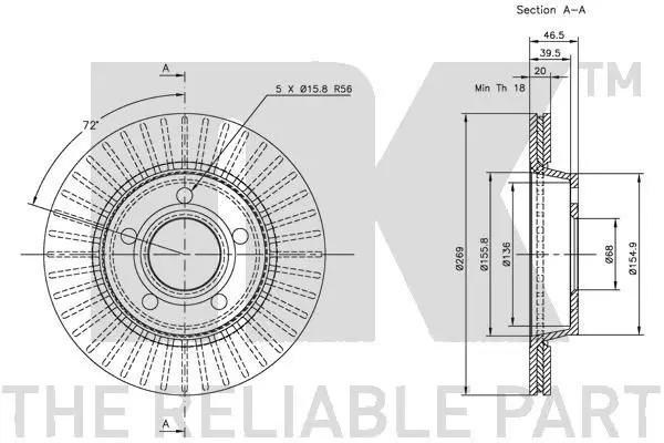 Handler.Part Brake disc NK 314769 3