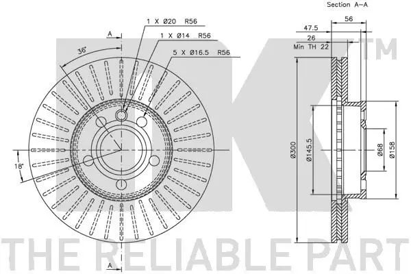 Handler.Part Brake disc NK 314772 3