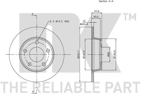 Handler.Part Brake disc NK 314784 3