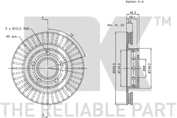 Handler.Part Brake disc NK 314798 3