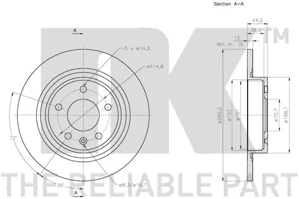 Handler.Part Brake disc NK 315016 3