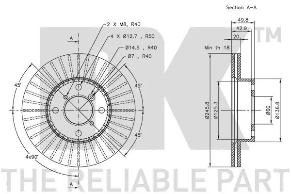 Handler.Part Brake disc NK 315208 3