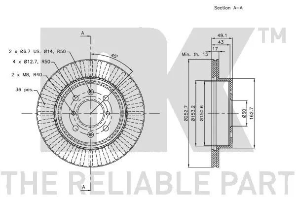 Handler.Part Brake disc NK 315213 3