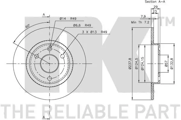 Handler.Part Brake disc NK 319917 3