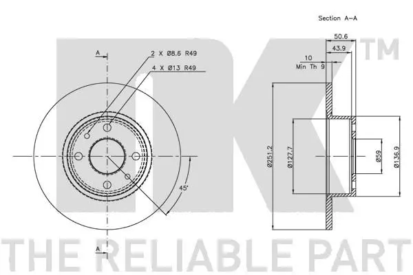 Handler.Part Brake disc NK 319928 3