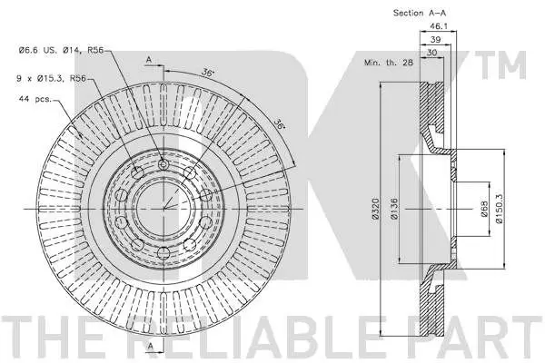 Handler.Part Brake disc NK 3447107 3