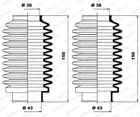 Handler.Part Bellow set, steering MOOG K150003 2