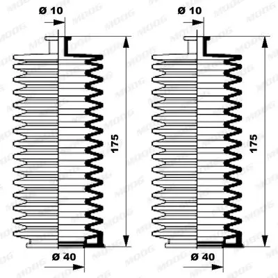 Handler.Part Bellow set, steering MOOG K150005 2