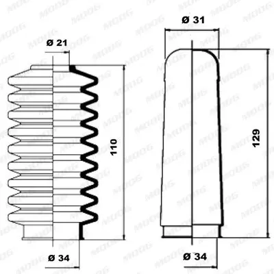 Handler.Part Bellow set, steering MOOG K150007 2