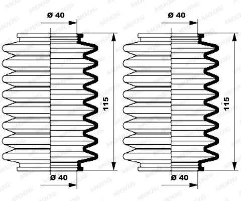 Handler.Part Bellow set, steering MOOG K150010 2