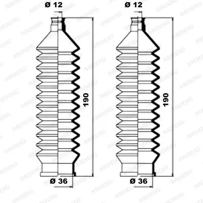 Handler.Part Bellow set, steering MOOG K150016 1