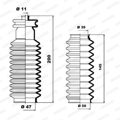 Handler.Part Bellow set, steering MOOG K150020 2