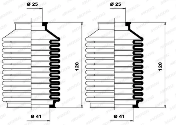 Handler.Part Bellow set, steering MOOG K150024 2