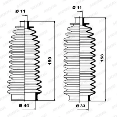 Handler.Part Bellow set, steering MOOG K150036 1