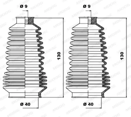 Handler.Part Bellow set, steering MOOG K150046 2