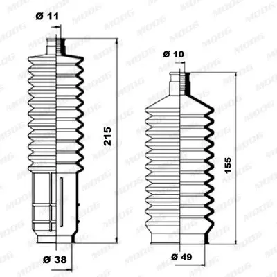 Handler.Part Bellow set, steering MOOG K150047 1