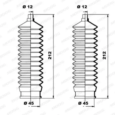 Handler.Part Bellow set, steering MOOG K150052 2