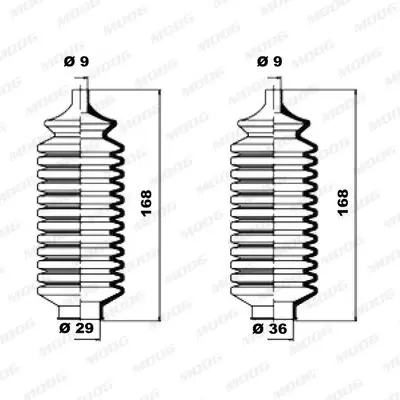 Handler.Part Bellow set, steering MOOG K150053 2