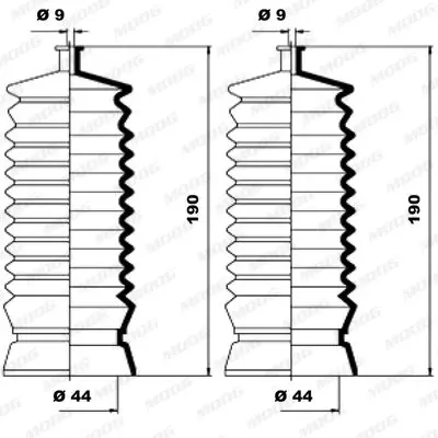 Handler.Part Bellow set, steering MOOG K150062 1