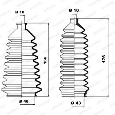 Handler.Part Bellow set, steering MOOG K150063 2