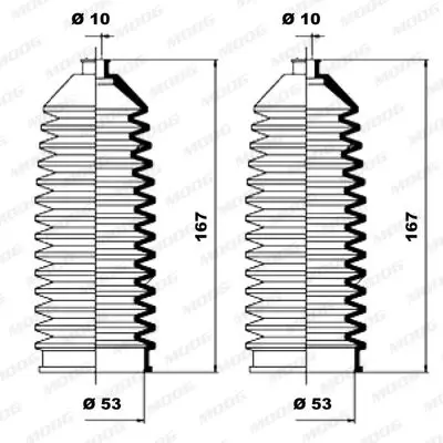 Handler.Part Bellow set, steering MOOG K150067 2