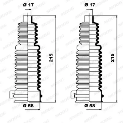 Handler.Part Bellow set, steering MOOG K150070 1