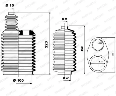 Handler.Part Bellow set, steering MOOG K150071 1