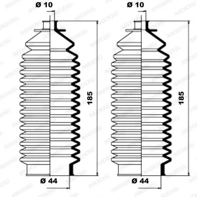 Handler.Part Bellow set, steering MOOG K150076 1