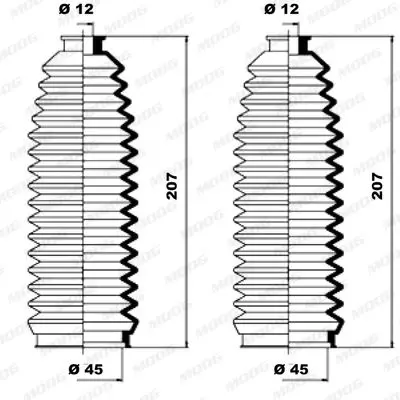 Handler.Part Bellow set, steering MOOG K150080 1