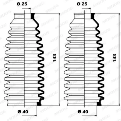 Handler.Part Bellow set, steering MOOG K150081 1