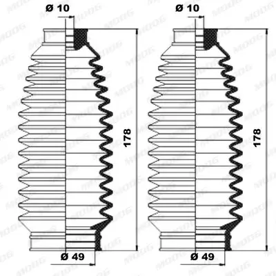 Handler.Part Bellow set, steering MOOG K150084 2