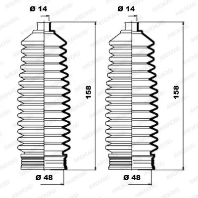 Handler.Part Bellow set, steering MOOG K150086 2