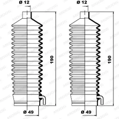 Handler.Part Bellow set, steering MOOG K150089 1