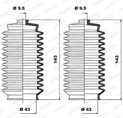 Handler.Part Bellow set, steering MOOG K150095 1