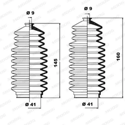 Handler.Part Bellow set, steering MOOG K150097 2