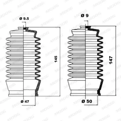 Handler.Part Bellow set, steering MOOG K150108 2