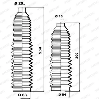 Handler.Part Bellow set, steering MOOG K150139 2