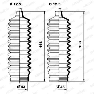 Handler.Part Bellow set, steering MOOG K150145 1