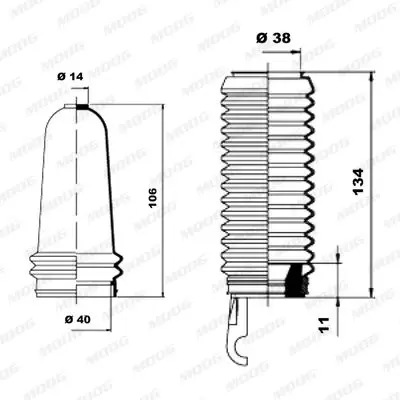 Handler.Part Bellow set, steering MOOG K150151 2