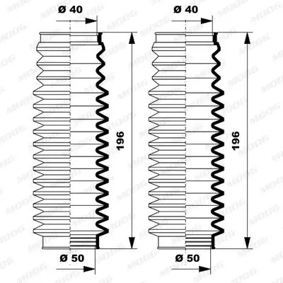 Handler.Part Bellow set, steering MOOG K150162 2