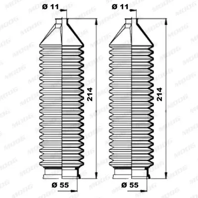 Handler.Part Bellow set, steering MOOG K150167 1